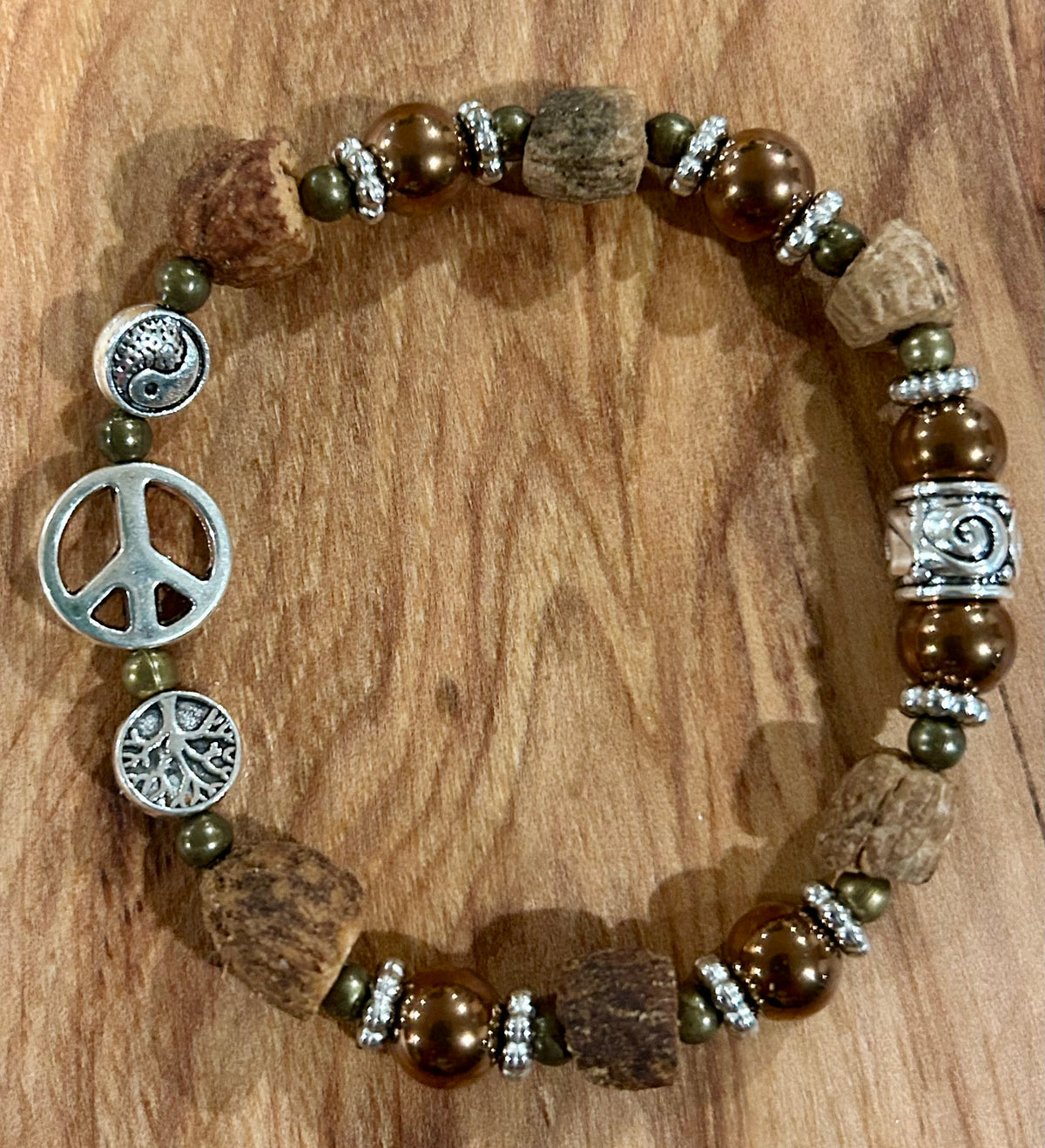 Olive Gratitude peace bracelet