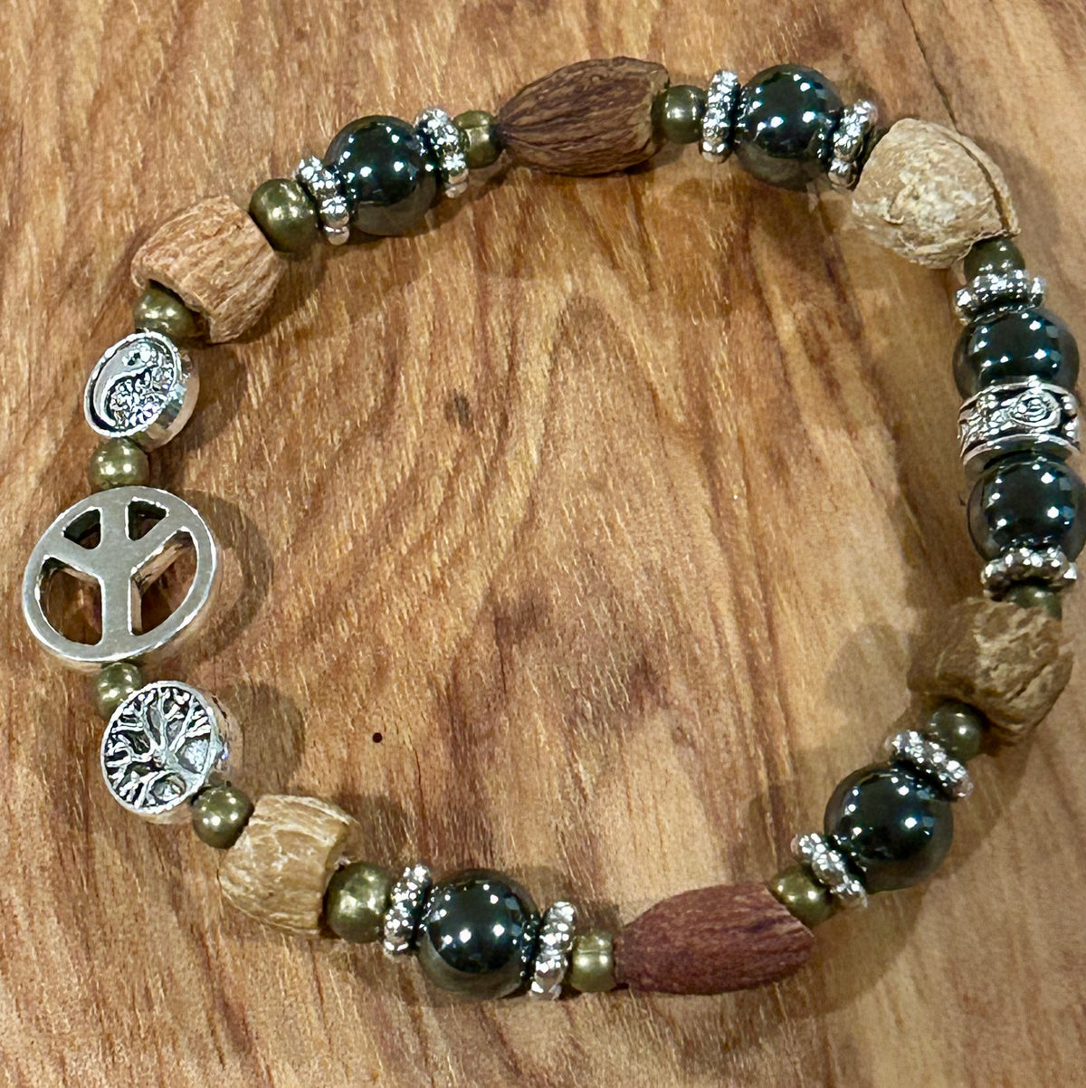 Olive Gratitude peace bracelet