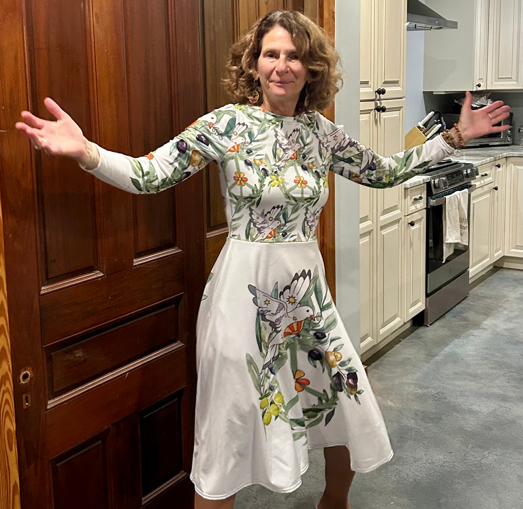 Olive dove peace dress by Beth Gross-Santos